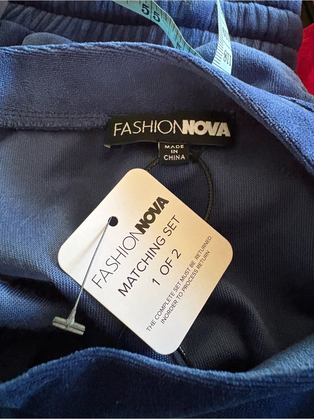 Fashion Nova OG Trendsetter Velour Baby Tee Set Size Large New - Picture 10 of 11